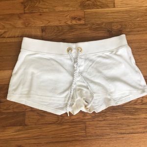 White Liz Claiborne terry cloth shorts with gold